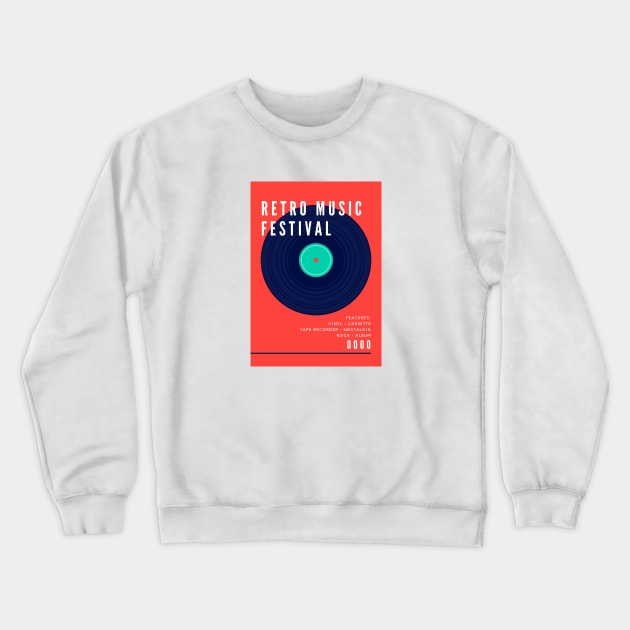 Retro Music Festival Crewneck Sweatshirt by NomesInk